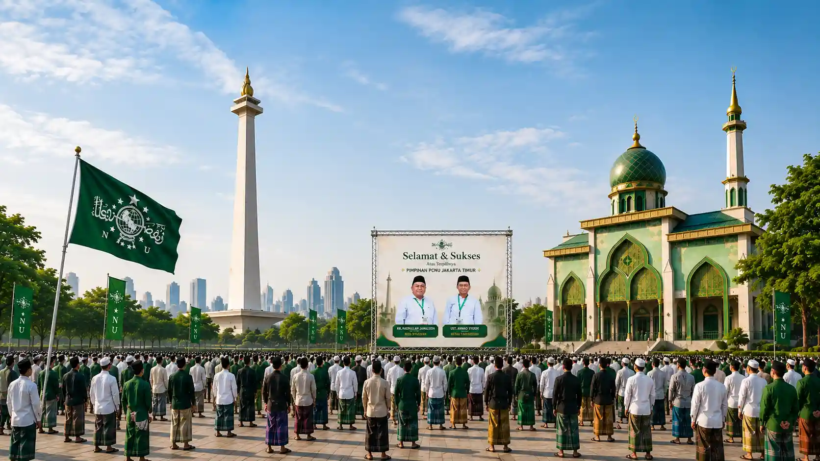 Kebersamaan pengurus dan warga PCNU Pengurus Cabang Kabupaten Dharmasraya